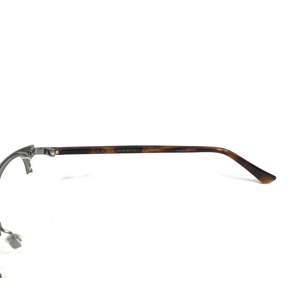 Gucci Eyeglasses Frames GG0020O 003 Brown Tortoise Round Half Rim 49-21-140